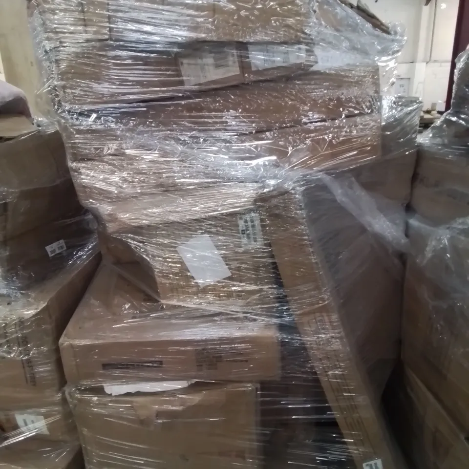 PALLET CONTAINING SEVERAL RAIN DAMAGED OFFICE/SIDE/DINING CHAIRS AND OTHER HOUSEHOLD FURNITURE ETC.