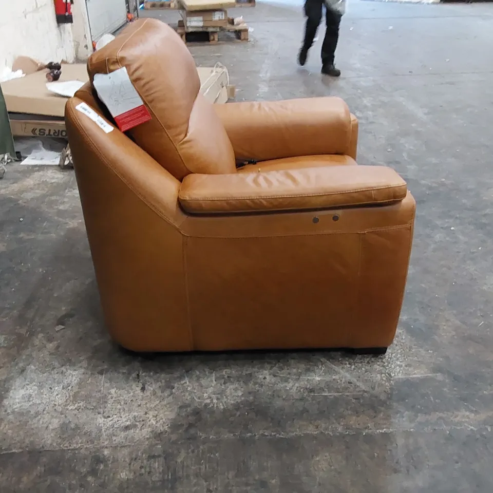 QUALITY ITALIAN DESIGNER PARMA NEW ELECTRIC RECLINER CHAIR BROWN LEATHER