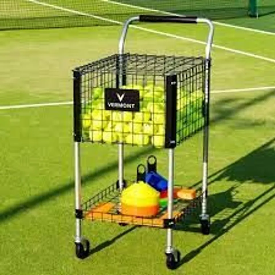 BOXED NET WORLD SPORTS TEACHING TENNIS BALL CART 