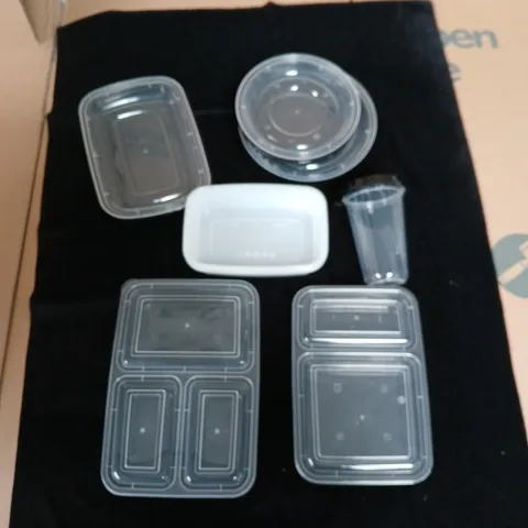 BOX OF ASSORTED TUPPERWARE CONTAINERS.