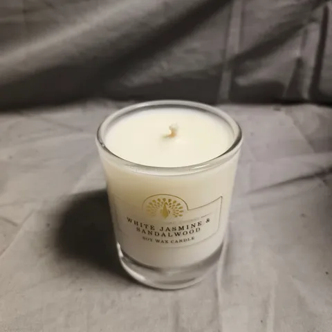 WHITE JASMINE & SANDALWOOD SCENTED SOY WAX CANDLE 