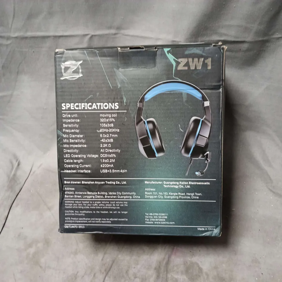 OZEINO ZW1 GAMING HEADSET WITH ACCESSORIES
