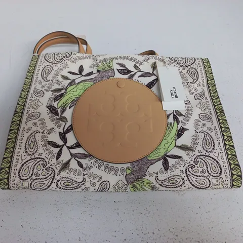 TORY BURCH ELLA PRINTED SMALL TOTE – MINT COCKATOO