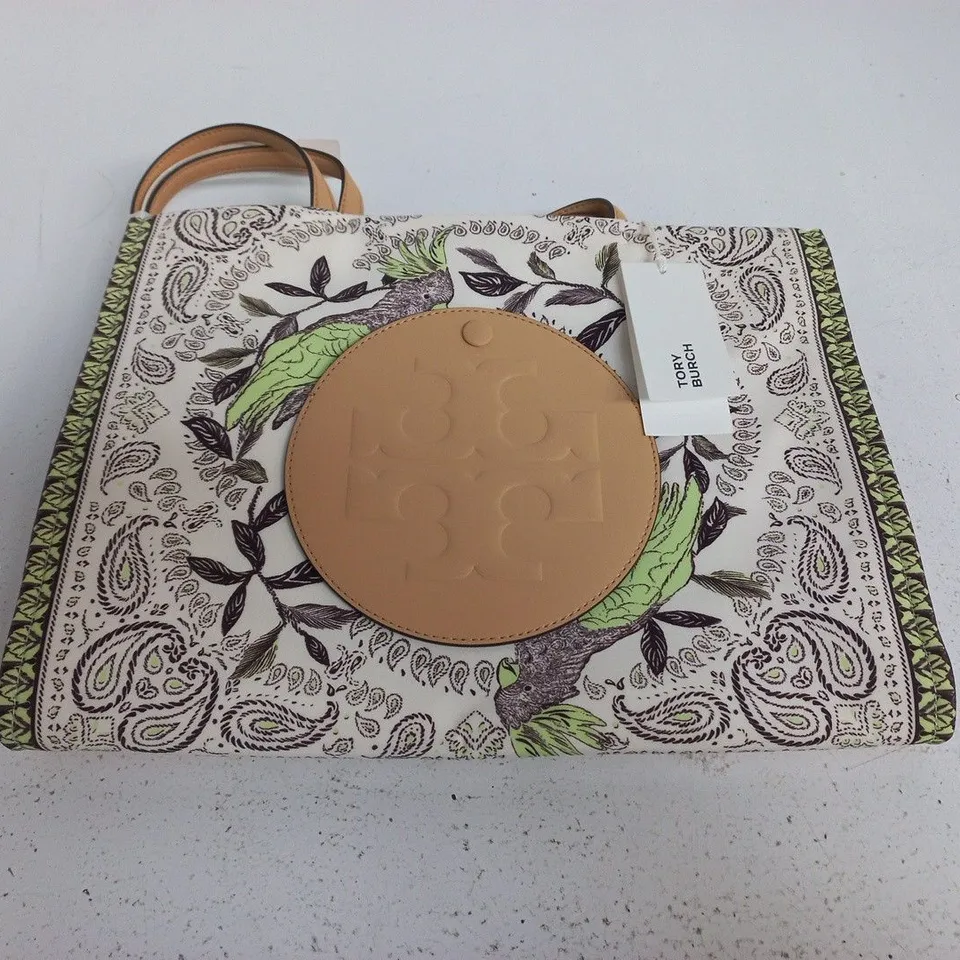 TORY BURCH ELLA PRINTED SMALL TOTE – MINT COCKATOO