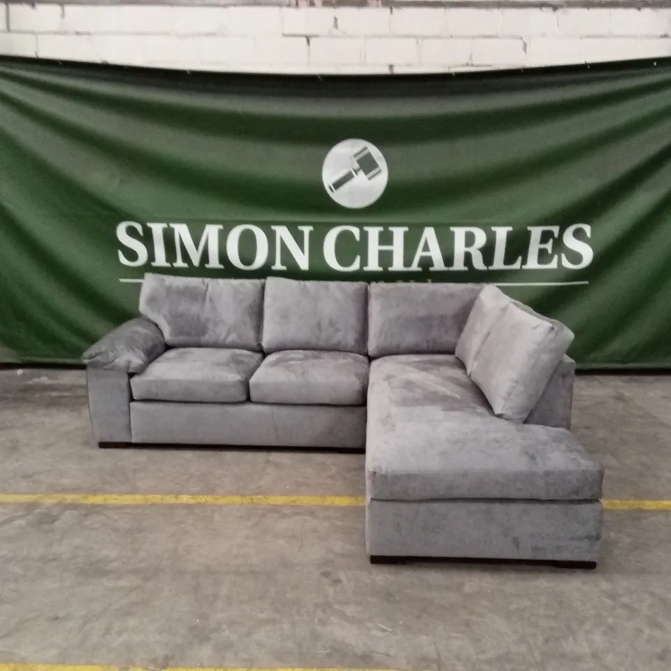 SALERNO FABRIC RIGHT HAND CORNER CHAISE SOFA - GREY RRP £999