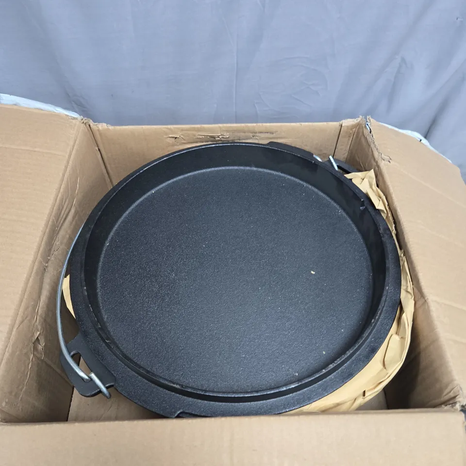BIG-BBQ CAST IRON ROUND GRILL PAN 