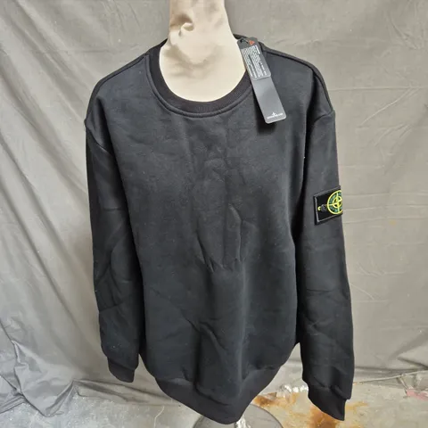 STONE ISLAND CREW NECK SWEATER IN BLACK SIZE XL