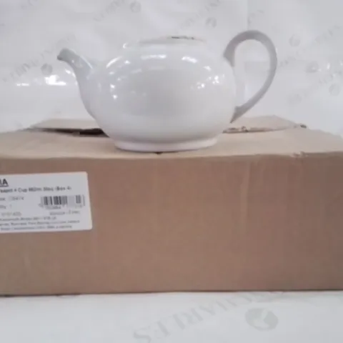 BOXED OLYMPIA WHITEWARE TEAPOT APPROXIMATELY 3