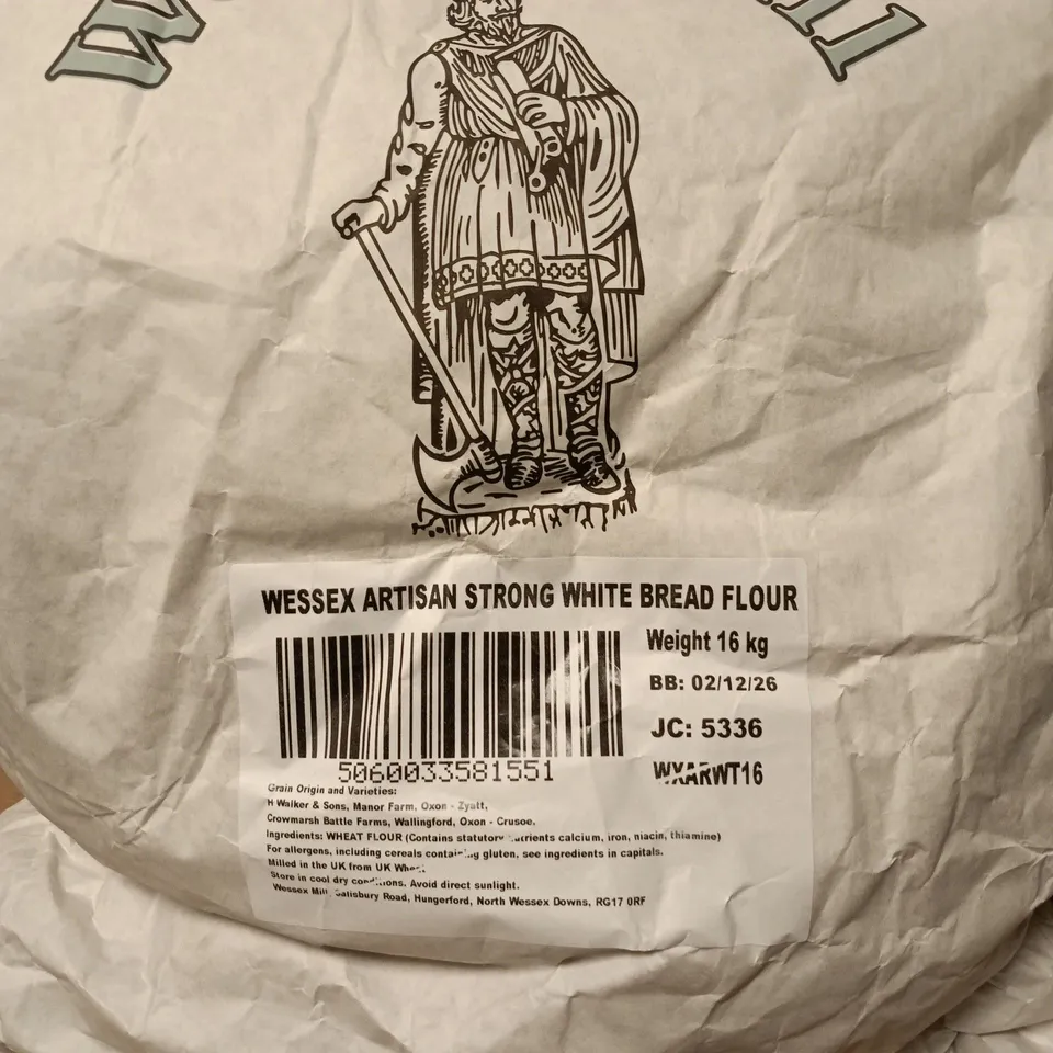 WESSEX ARTISAN STRONG WHITE BREAD FLOUR – 16 KG BAG