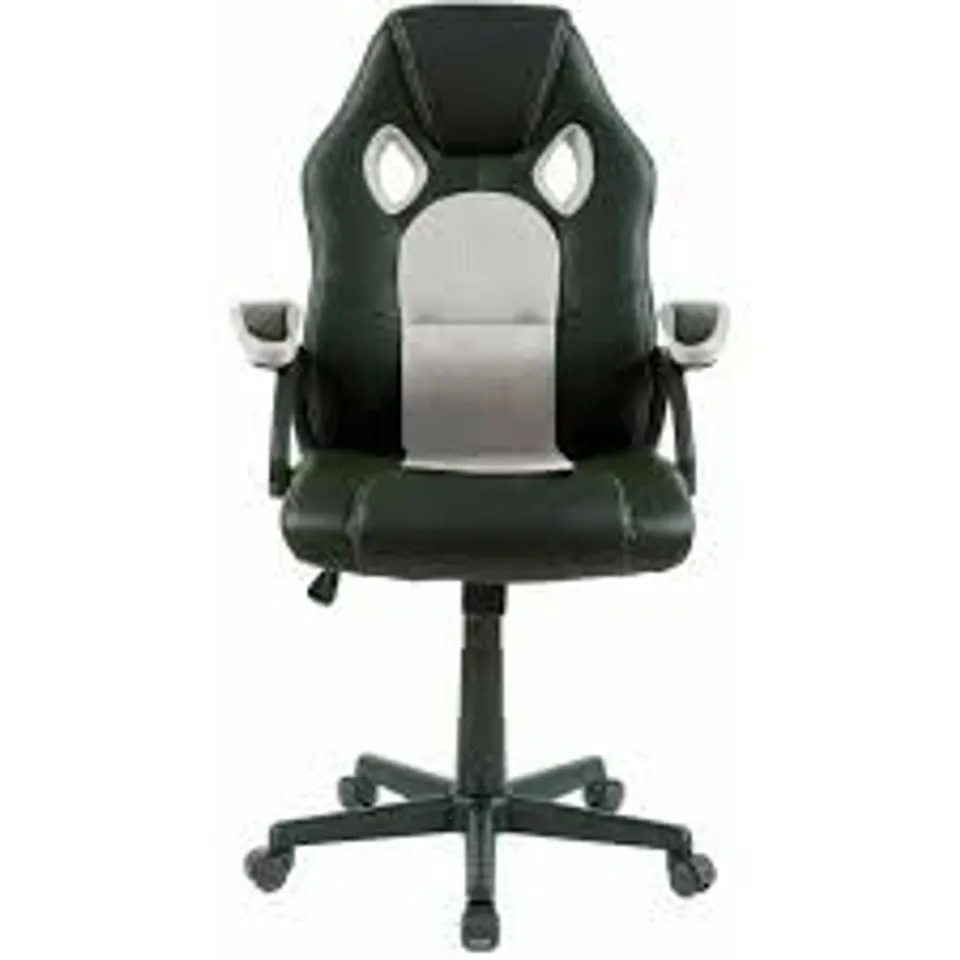 BOXED NEO BLACK FAUX LEATHER SWIVEL RACE OFFICE CHAIR (1 BOX)