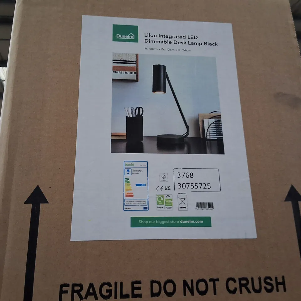 Dunelm Lilou Integrated LED Dimmable Desk Lamp – Black