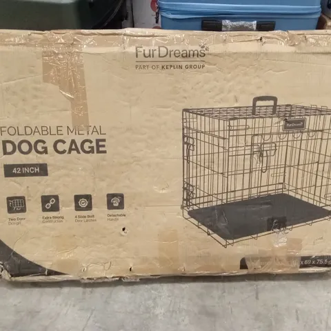 42 INCH FOLDABLE MENTAL DOG CAGE