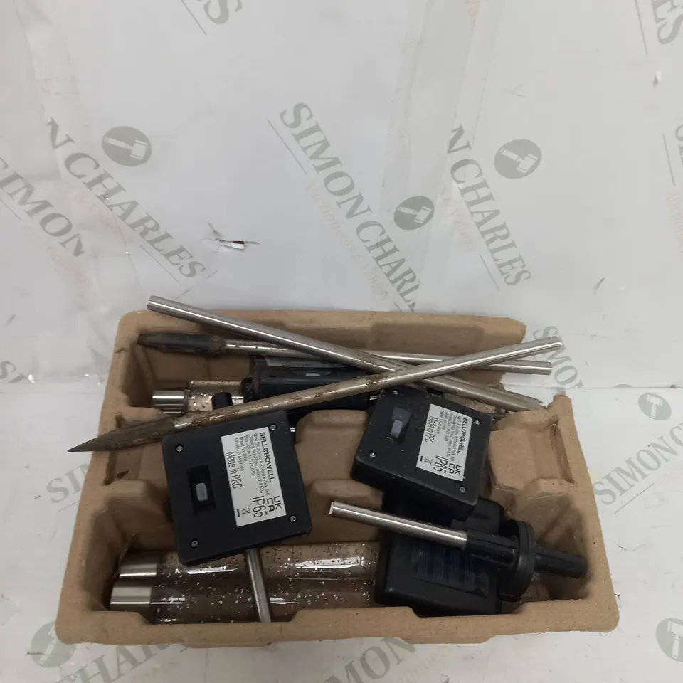 BOXED BELL & HOWELL GLIMMER STICKS SET OF 3 SOLAR PATHWAY LIGHTS