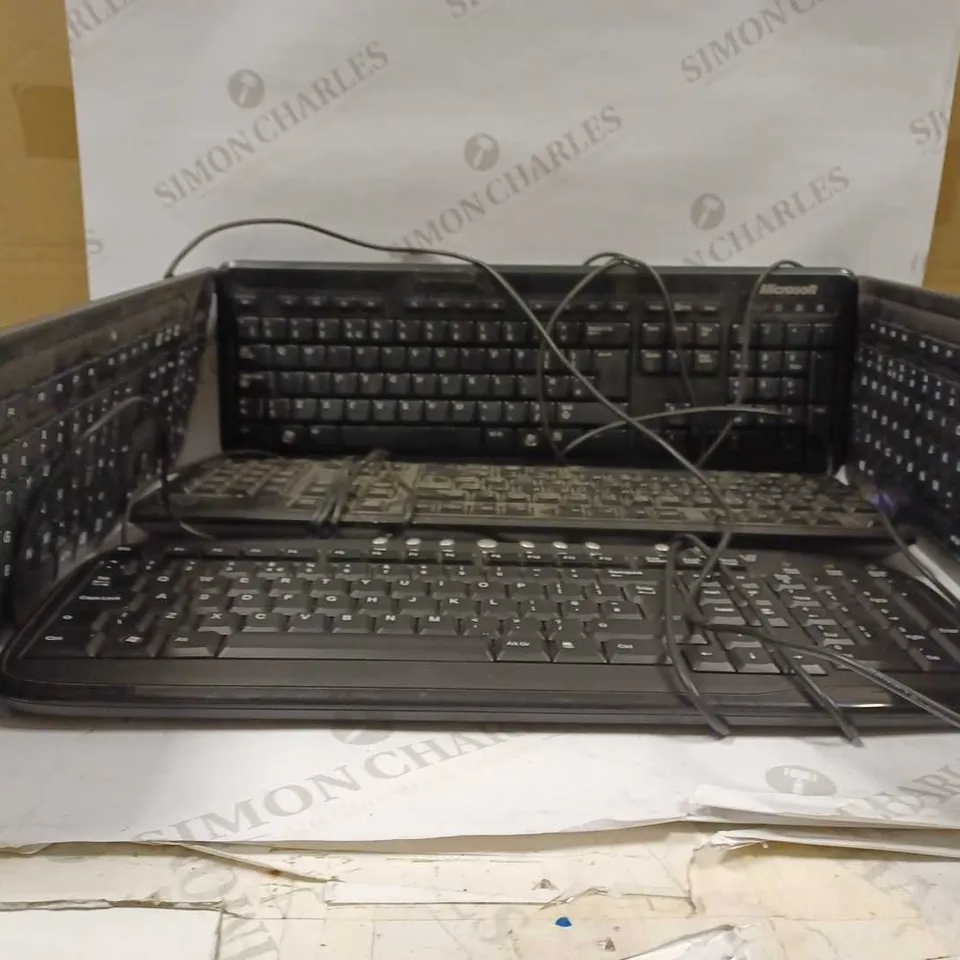 LOT OF APPROXIMATELY 5 KEYBOARDS TO INCLUDE 2 FUJITSU KB410 G, V7 KM0B1, DELL KB212-B, MICRSOSOFT KEYBOARD