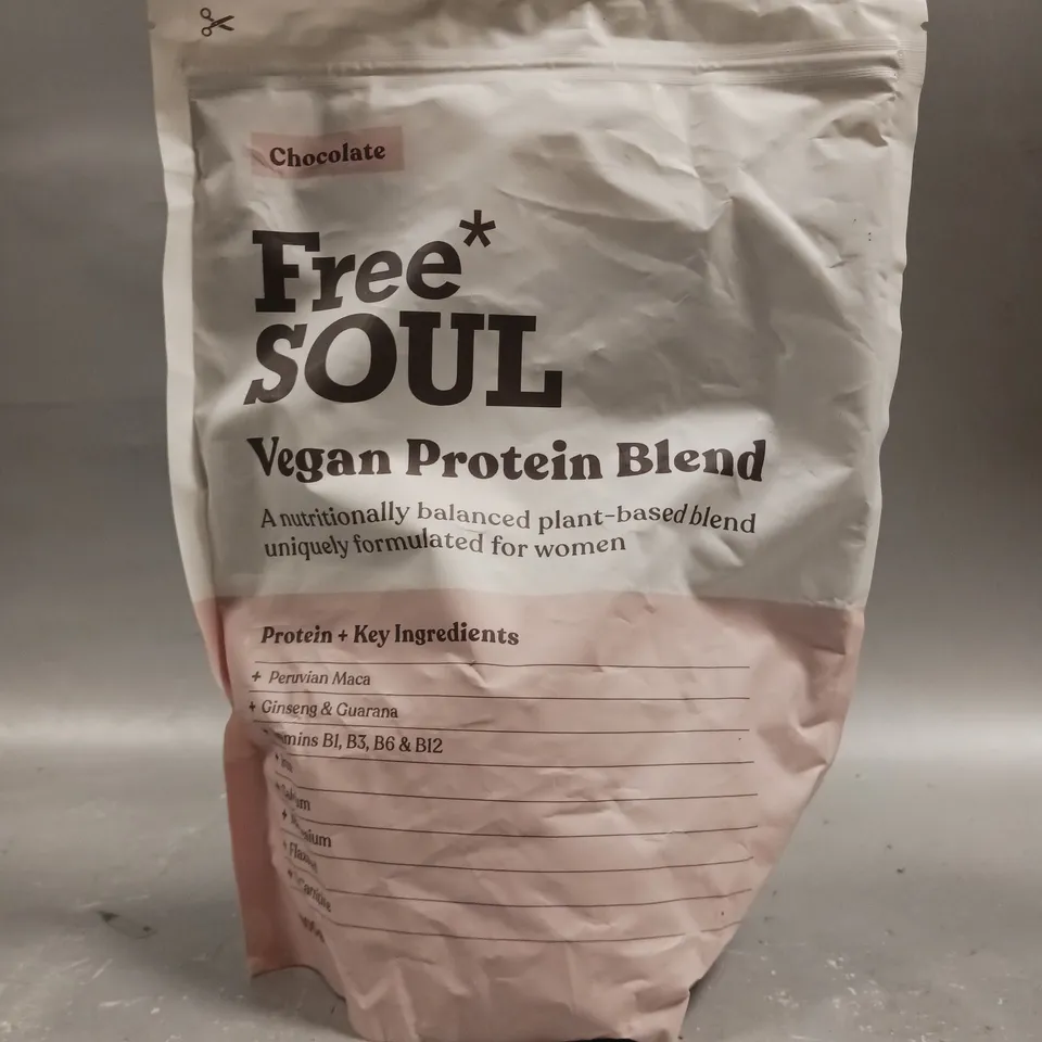 SEALED FREE* SOUL VEGAN PROTEIN BLEND - CHOCOLATE - 600G