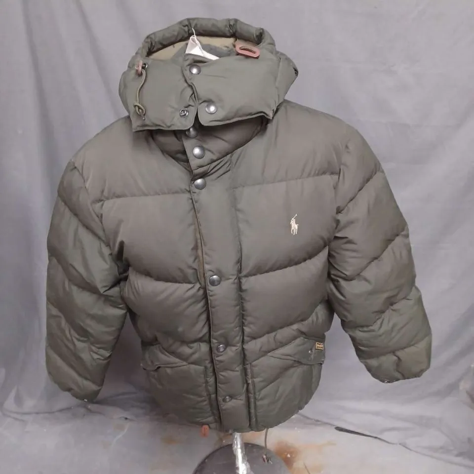 POLO RALPH LAUREN HOODED JACKET IN DARK GREEN SIZE S