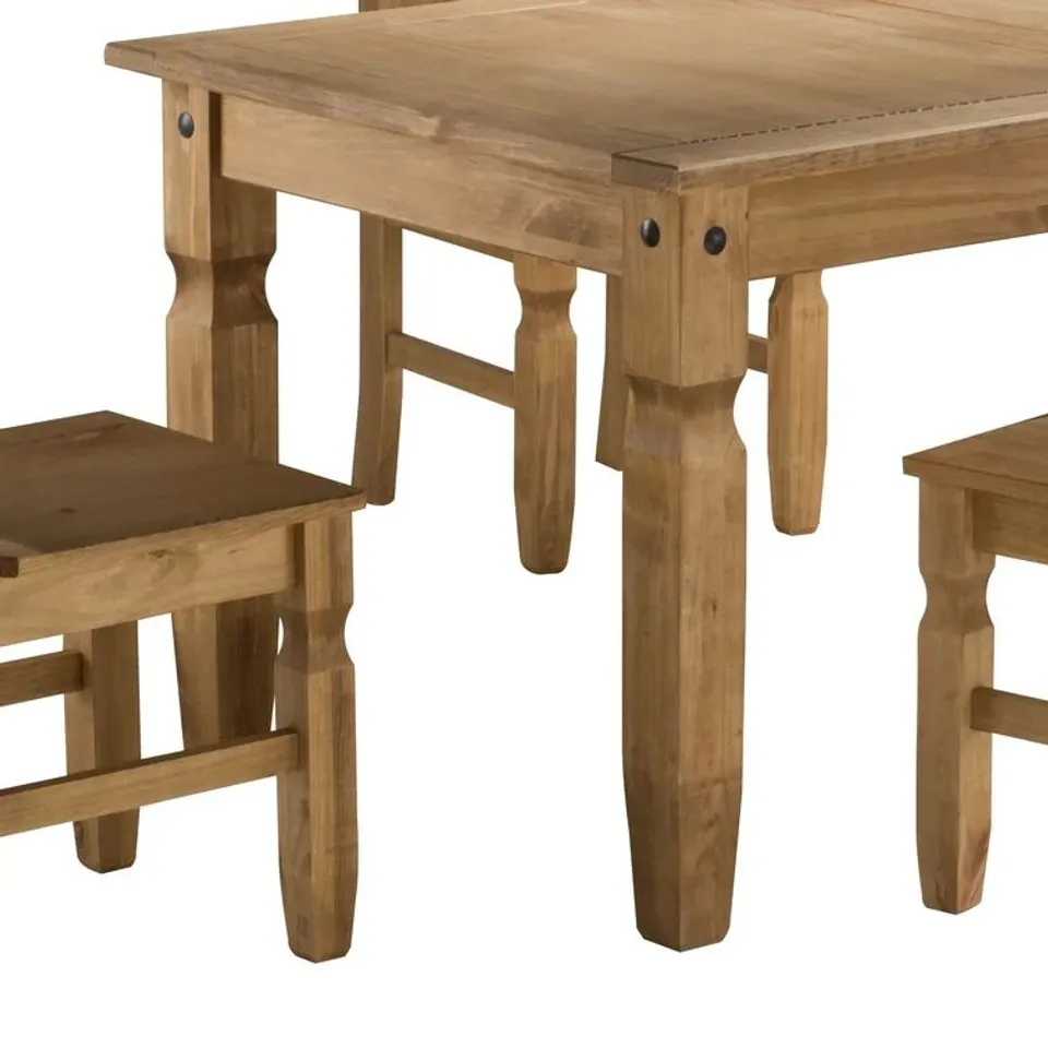 BOXED CASTILLON 4 - PERSON SOLID WOOD DINING TABLE SET - DISTRESSED WAXED PINE (4 BOXES)