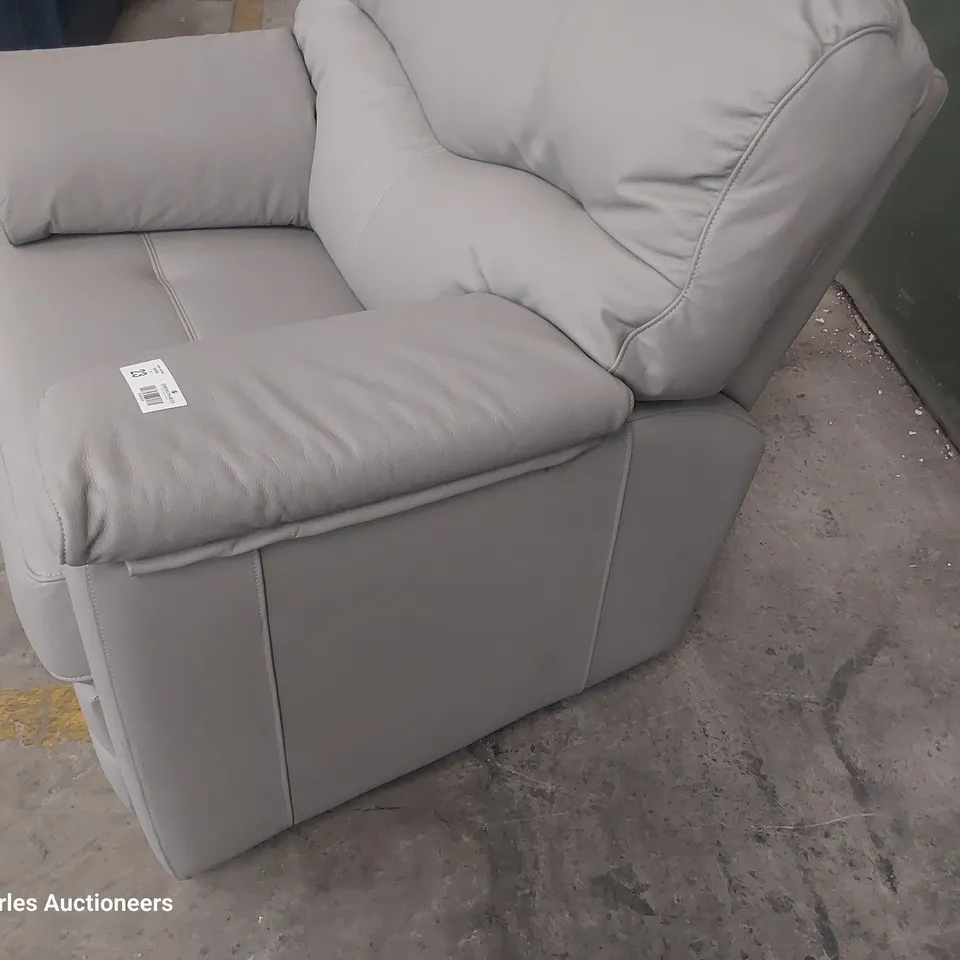 QUALITY BRITISH DESIGNER G PLAN STAMFORD EASY CHAIR CAMBRIDGE GREY LEATHER 