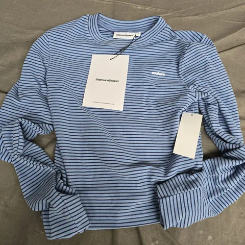 SISTERS AND SEEKERS BLUE STRIPE LONG SLEEVE TOP – UK SIZE S