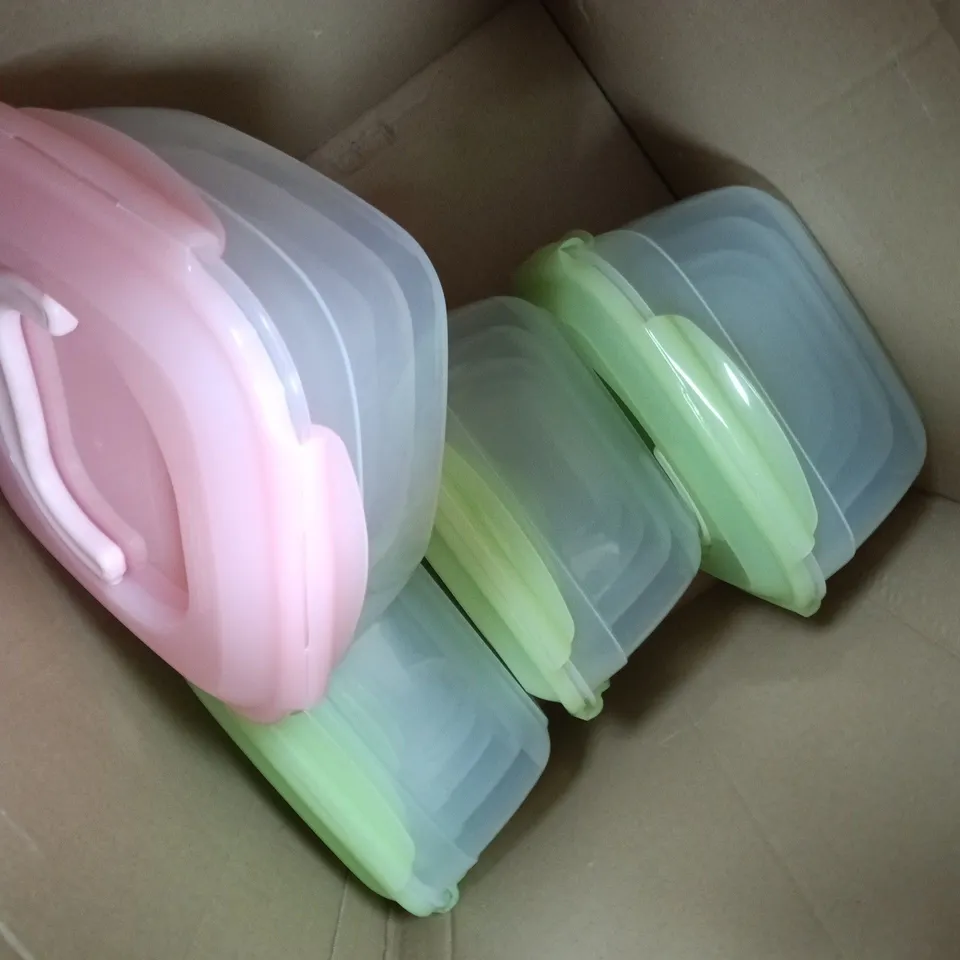 30PC LOCK&LOCK NESTABLE PASTEL CONTAINER SET IN GREEN/PINK