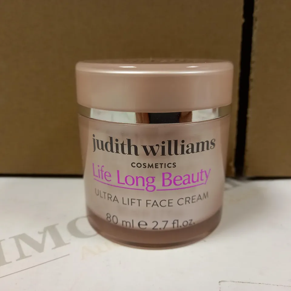 BOX OF 2 JUDITH WILLIAMS ITEMS TO INCLUDE LIFE LONG BEAUTY ULTRA LIFE FACE CREAM (80ML) AND LIFE LONG BEAUTY FACIAL WATER