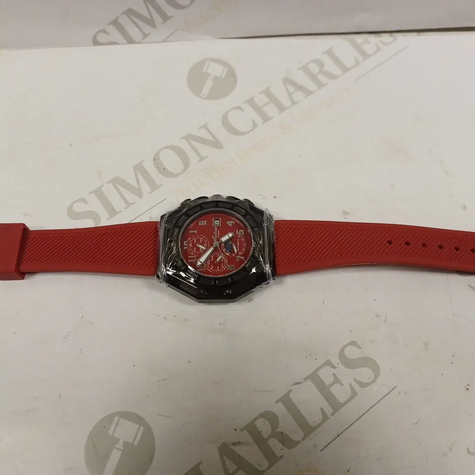 LIMITED EDITION SWAN & EDGAR HAND ASSEMBLED FORTRESS AUTOMATIC RED WATCH RRP £205