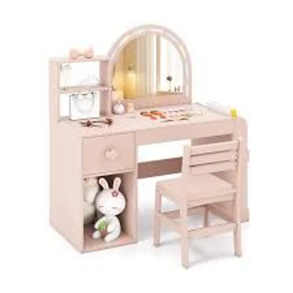 BOXED COSTWAY CHILDREN'S PINK BEAUTY DRESSER 