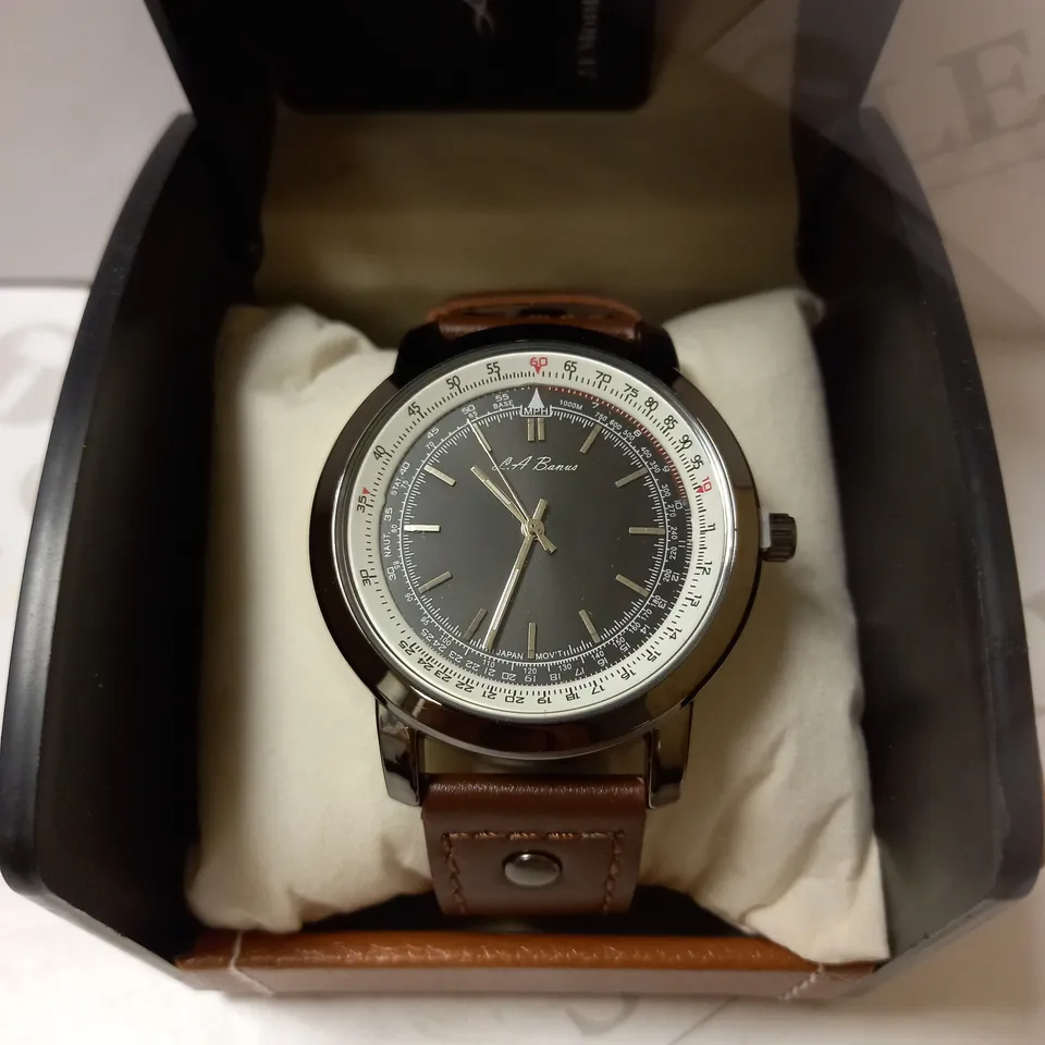 LA BANUS LEATHER STRAP WRISTWATCH  RRP £500
