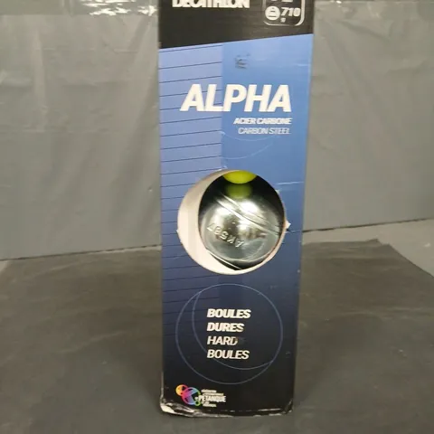 DECATHLON ALPHA 3B PETANQUE BOULES – 74MM, CARBON STEEL, GROOVED (COMPETITION)