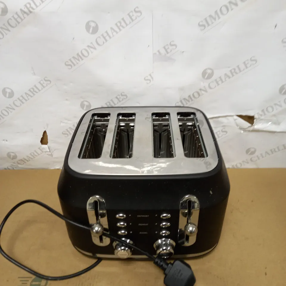 RANGEMASTER CLASSIC BLACK 2.1KW 4 SLICE TOASTER