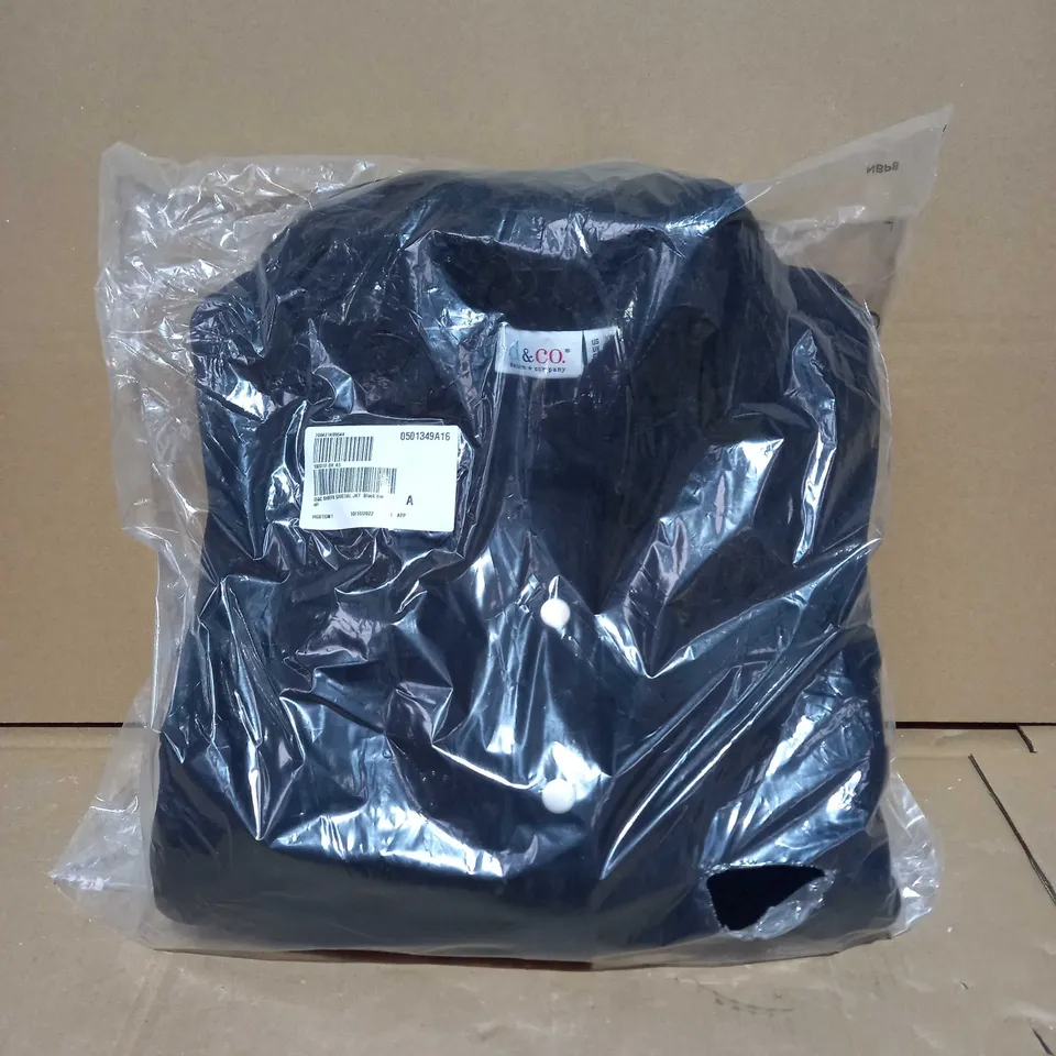 DENIM & CO. FLEECE BONDED SHERPA JACKET BLACK - S