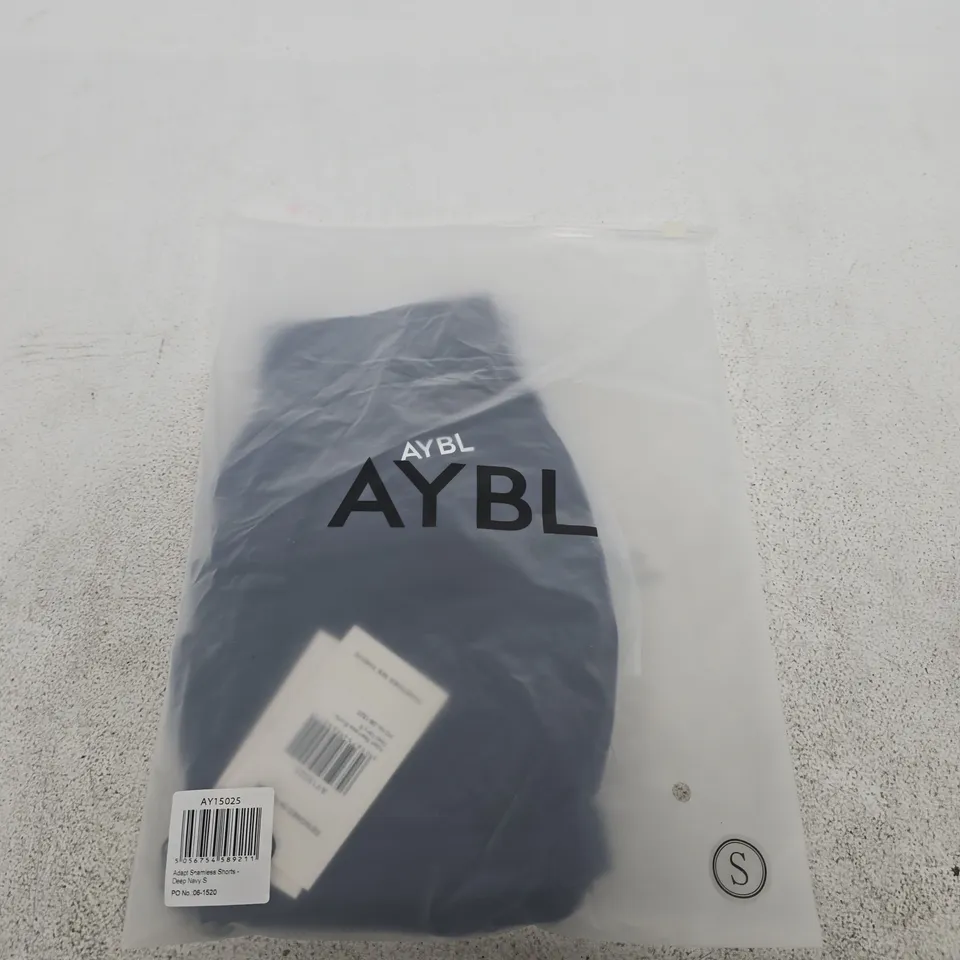 BAGGED AYBL ADAPT SEAMLESS SHORTS - DEEP NAVY - SIZE SMALL