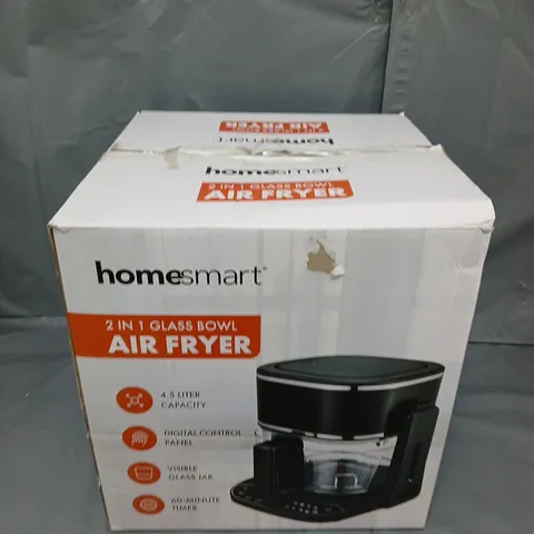 BOXED HOMESMART 2IN1 GLASS BOWL AIR FRYER