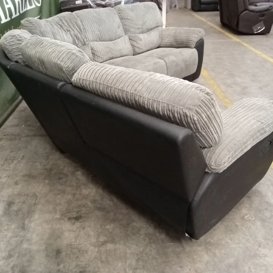 SIENNA FABRIC/FAUX LEATHER HIGH BACK RECLINER CORNER GROUP SOFA 