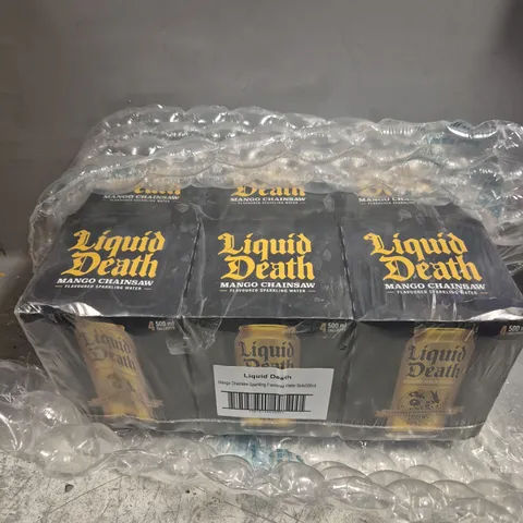 6 X SEALED LIQUID DEATH MANGO CHAINSAW FLAVOURED SPARKLING WATER - 4 CANS PER BOX