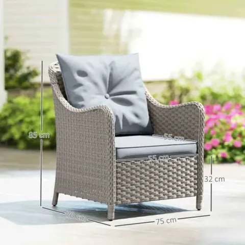 BOXED RATTAN GARDEN CHAIR