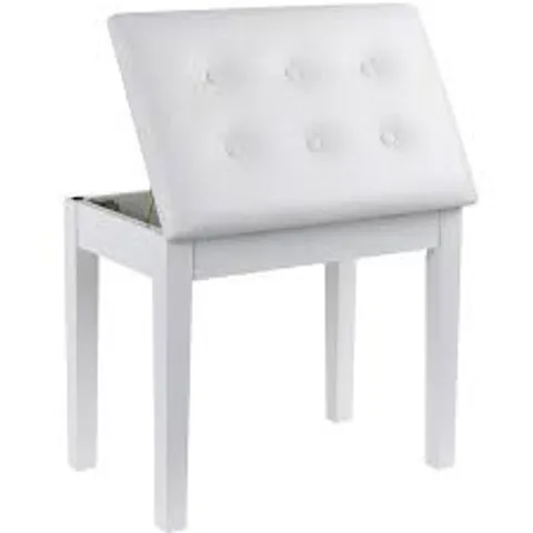 BOXED GRANDMA SHARK PIANO STOOL, DRESSING TABLE STOOL, HEIGHT ADJUSTABLE - WHITE