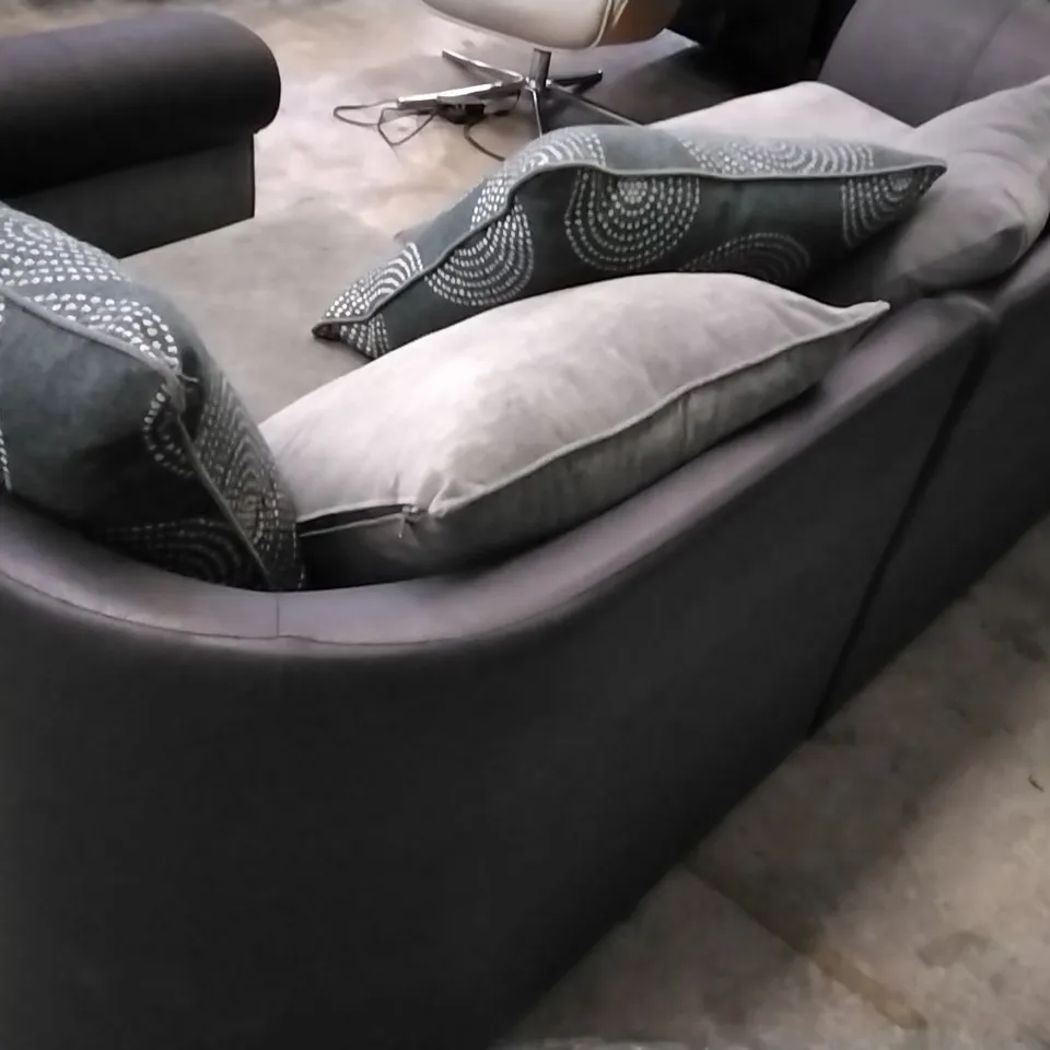 QUALITY DESIGNER CORNER GROUP SOFA PARTS - BLACK LEATHER (PARTS NOT MATCHING)