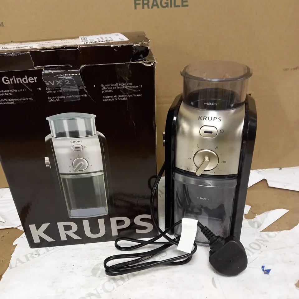 KRUPS GVX231 EXPERT BURR GRINDER FOR COFFEE BEANS