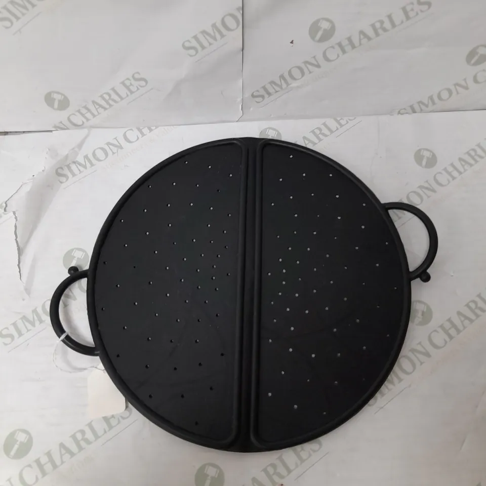 COOKS ESSENTIALS SILICONE FOLDING SPLATTERGUARD IN BLACK