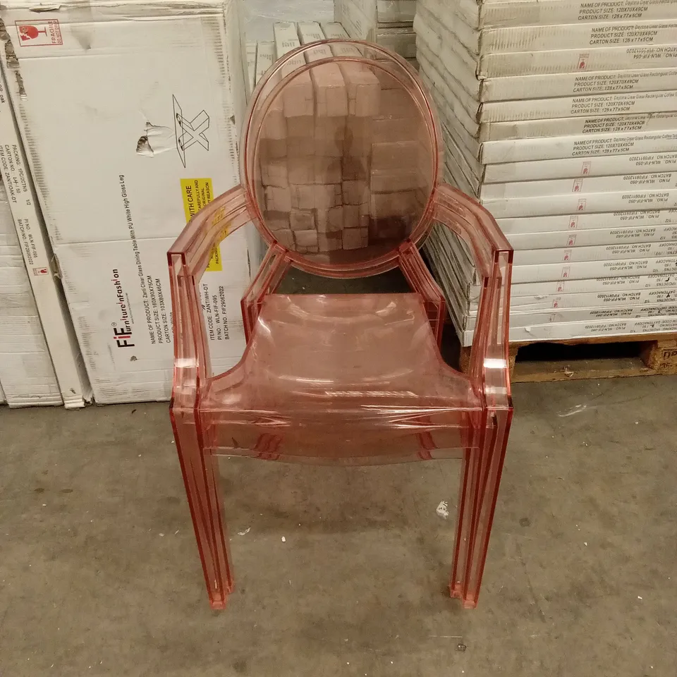 SET OF 2 PLASTIC STACKABLE DINING CHAIRS