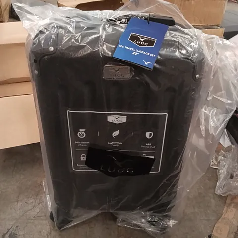 BOXED LUGG 3PC 20" TRAVEL LUGGAGE SET - BLACK