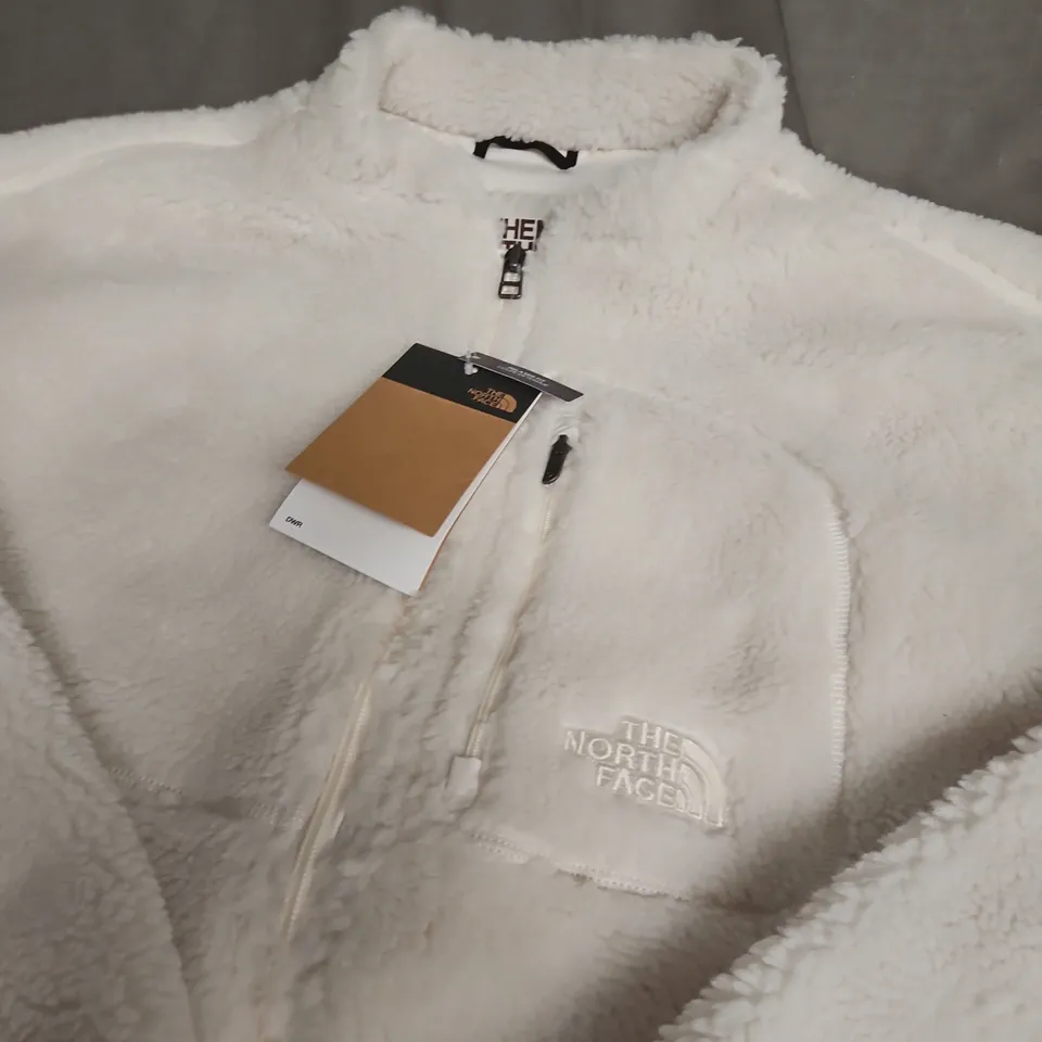 THE NORTH FACE WHITE FLEECE JACKET - SIZEL - WOMENS 
