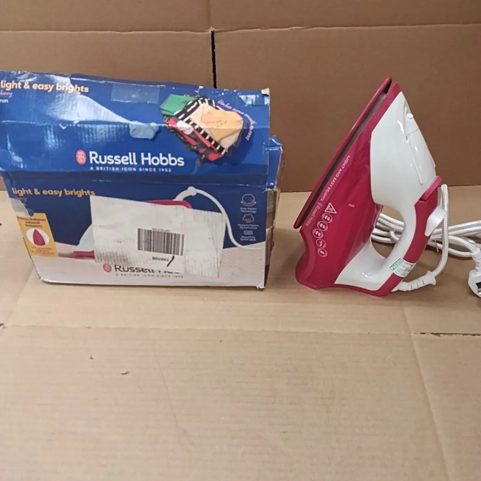 RUSSELL HOBBS LINENCARE LIGHT AND EASY IRON WHITE AND BERRY 26480