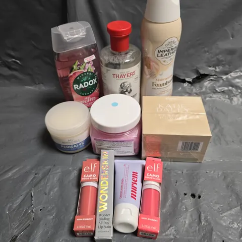 APPROXIMATEY 20 HEALTH AND BEAUTY PRODUCTS TO INCLUDE - THAYERS WITCH HAZEL - RADOX BODY WASH - ELF CAMO LIQUID BLUSH - ETC