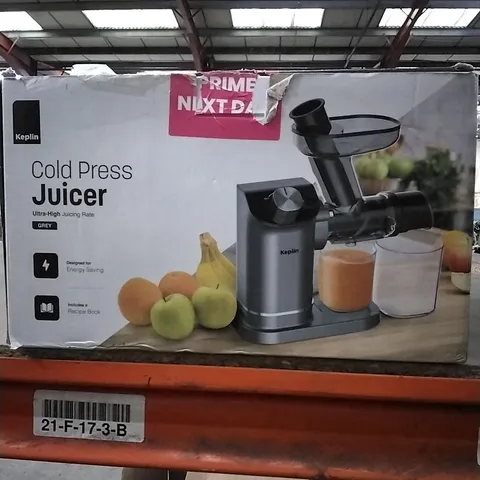 BOXED KEPLIN COLD PRESS JUICER INCLUDES RECIPE BOOK - BLACK