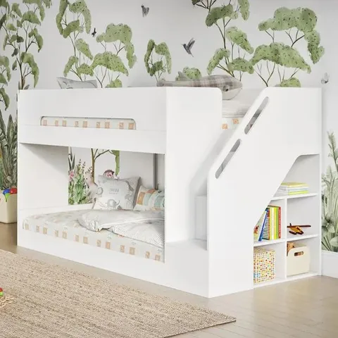 BOXED FLAIR DEIMO STAIRCASE LOW BUNK BED FRAME (5 BOXES )