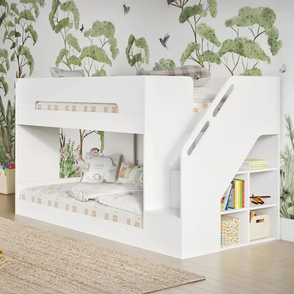 BOXED FLAIR DEIMO STAIRCASE LOW BUNK BED FRAME (5 BOXES )