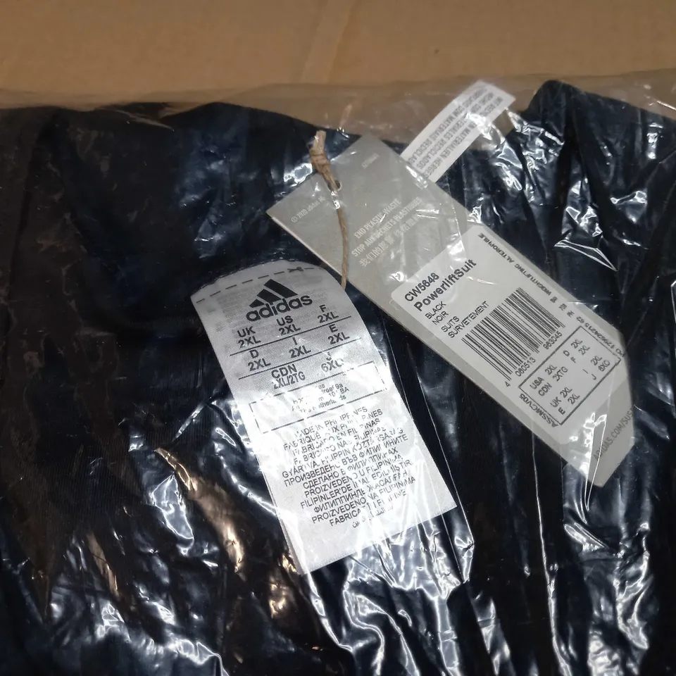PACKAGED ADIDAS BLACK POWERLIFT SUIT - 2XL