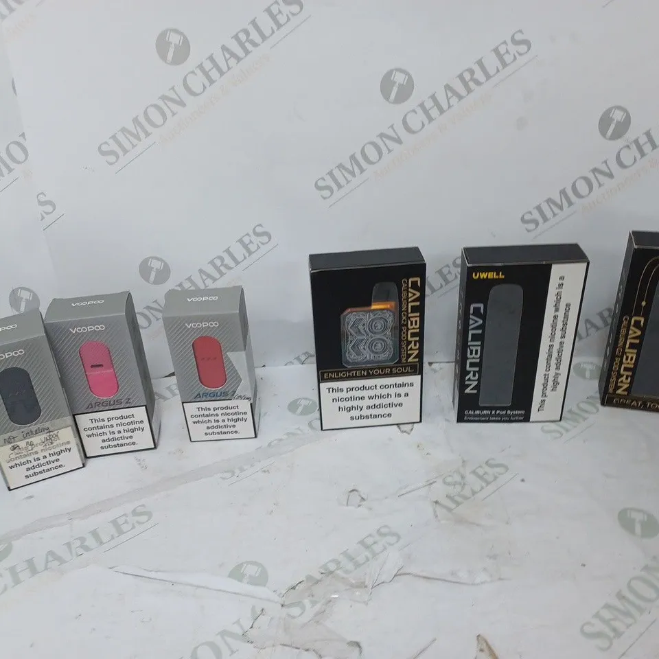 LOT OF APPROXIMATELY 10 BOXED E-CIGARETTES TO INCLUDE VOOPOO DRAG X, VOOPOO GTX ONE, AND VOOPOO ARGUS Z ETC.